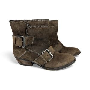 Nine West Vasabady Ankle Boots‎ 6 Brown Suede Western Boho Rustic Cottagecore